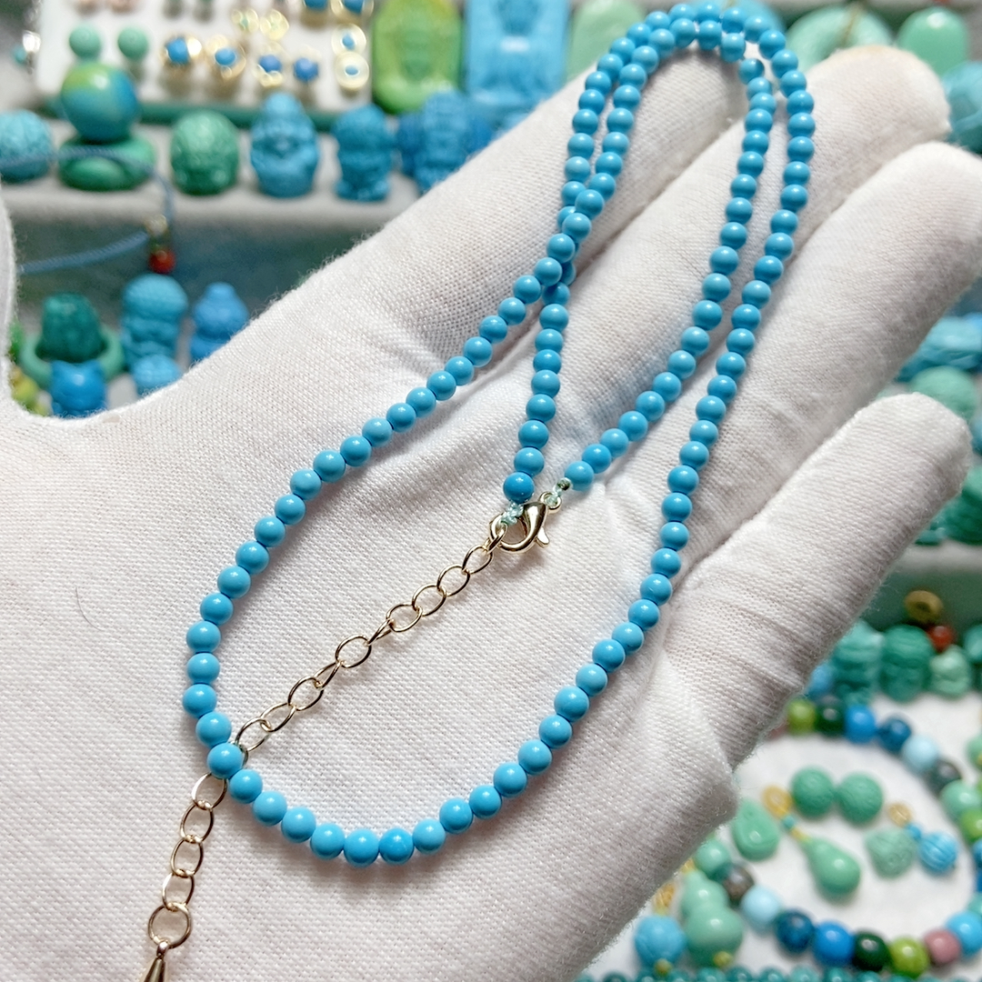 高瓷蓝项链2.3mm长40mm