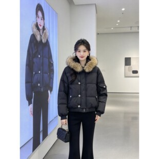 短款加厚棉服女大毛领连帽冬季新款小个子显瘦防风保暖外套潮
