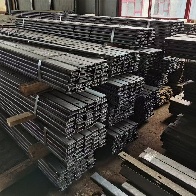 无框玻璃楼梯扶手楼梯钢槽预埋u型槽卡铁槽镀锌地槽阳台栏杆护栏