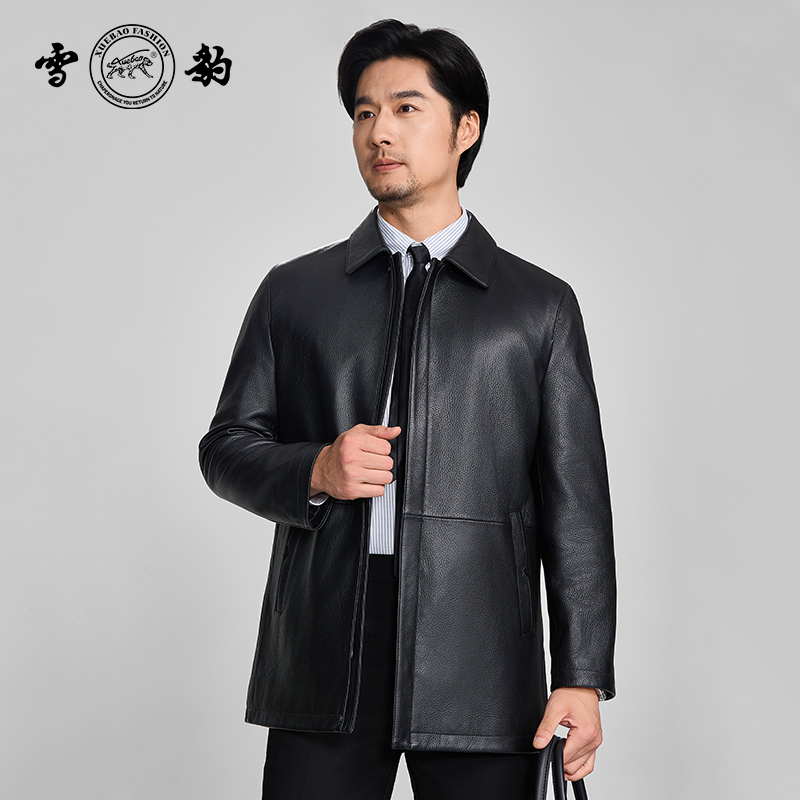 雪豹头层鹿皮商务休闲