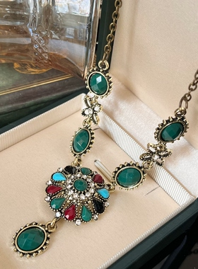 铜合金复古圆盘项链8066