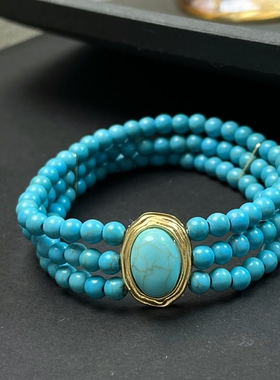 铜合金复古多层手串8159