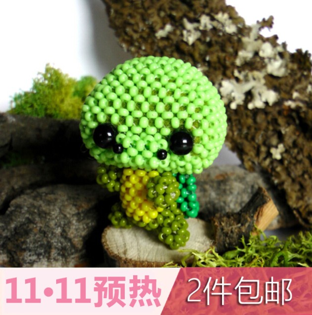 可爱变装乌龟原创米珠成品串珠图纸电子材料包创意送女儿生日礼品