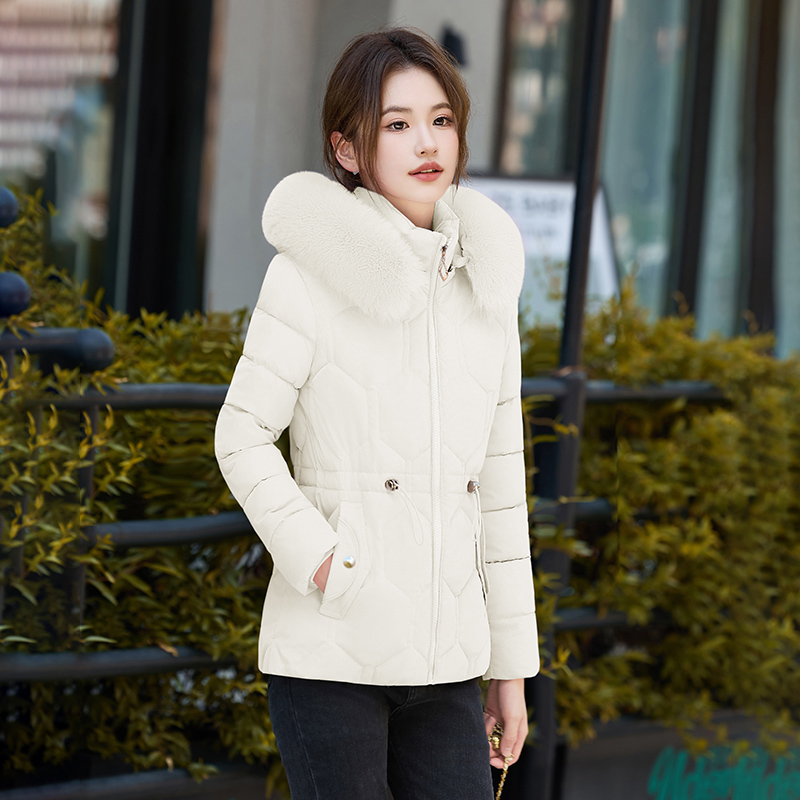 2025冬季新款短款毛领棉袄加厚保暖修身显瘦小个子棉服棉衣外套