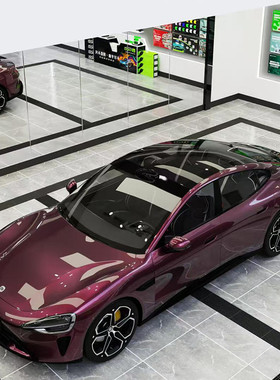 汽车改色贴膜杭州包施工卡通改色膜紫色车身膜ICR全车迷雾灰紫AX