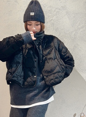 【轻奢高端定制】醋酸面料压格时尚白鹅绒外套羽绒服JP-51321