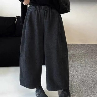 轻奢高端定制 冬季 松紧腰加绒九分休闲裤 67133 韩版