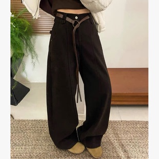 轻奢高端定制 冬季 百搭加绒腰带显瘦百搭牛仔裤 888 韩版