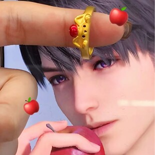 恋与深空夏以昼痛果可爱小狗金色戒指卡通二次元动漫周边七夕礼物