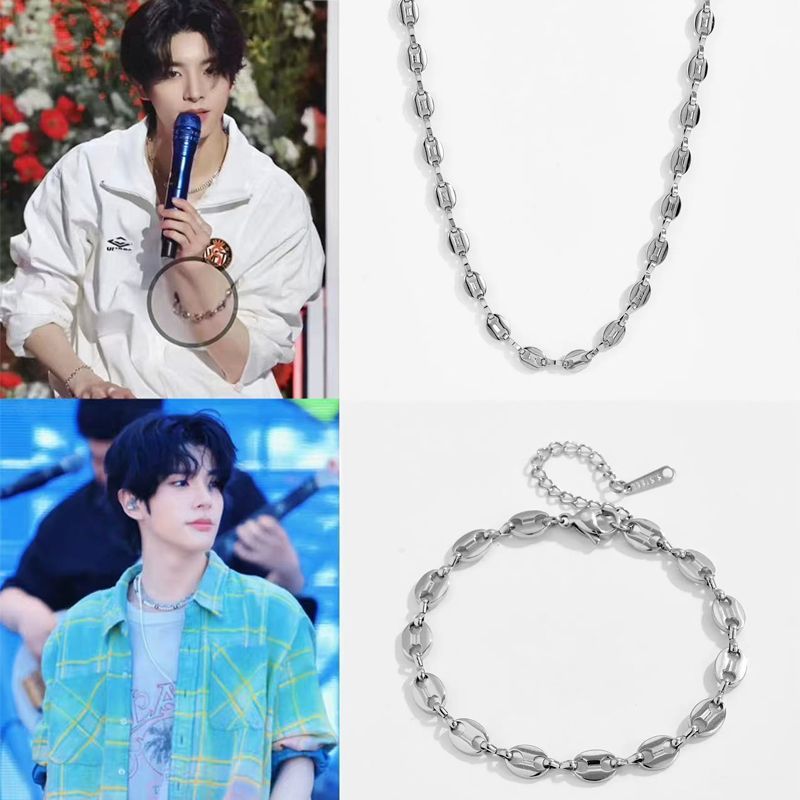 s925银沈载伦同款猪鼻子手链项链