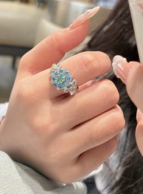 轻奢复古高级感宫廷风三色钻满钻蝴蝶结戒指时尚精致小众古典指环