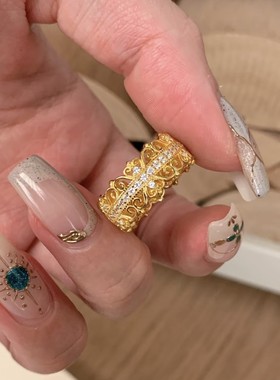 s925满钻蕾丝皇冠戒指送女友礼物