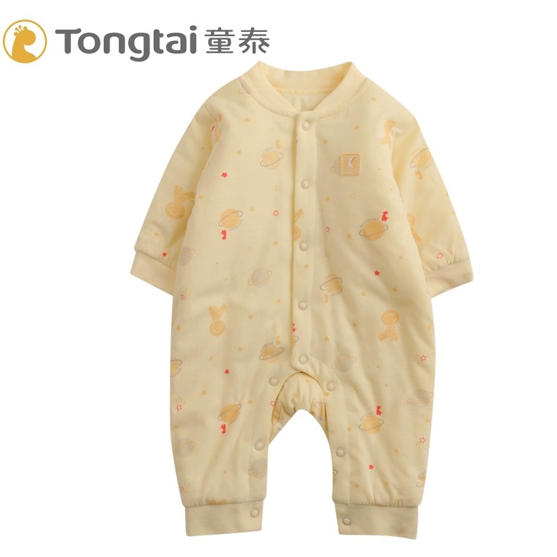 夹棉爬服童泰秋冬保暖初生加厚