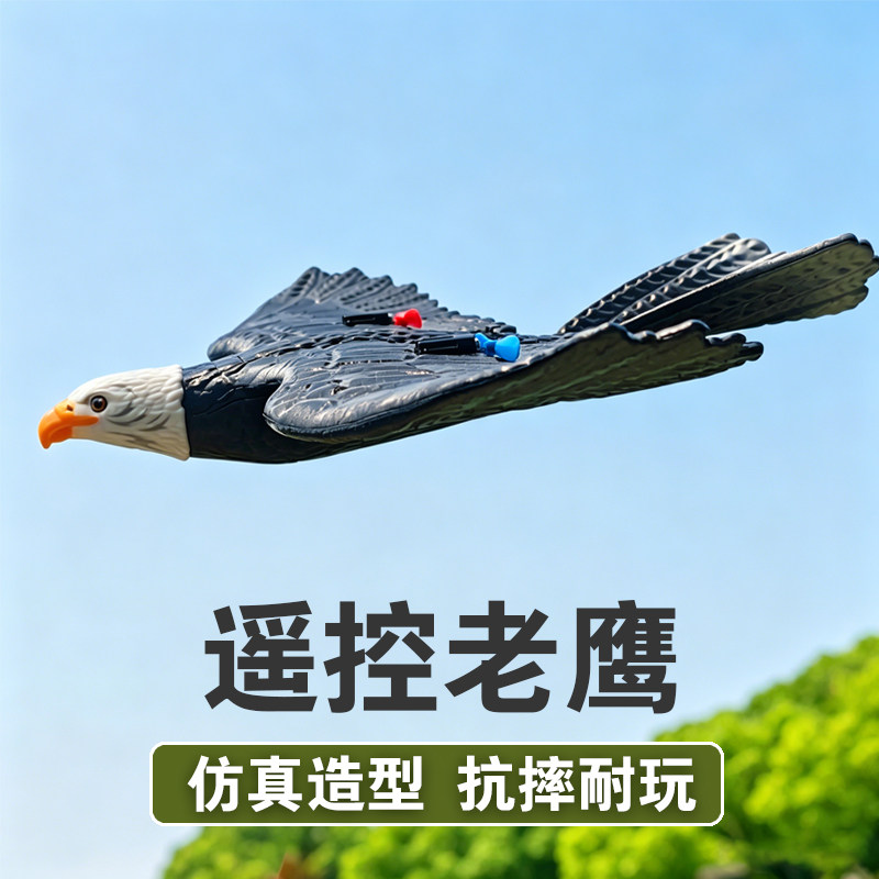 遥控老鹰飞机能飞仿真玩具新款充电儿童电动飞行器航模滑翔机驱鸟