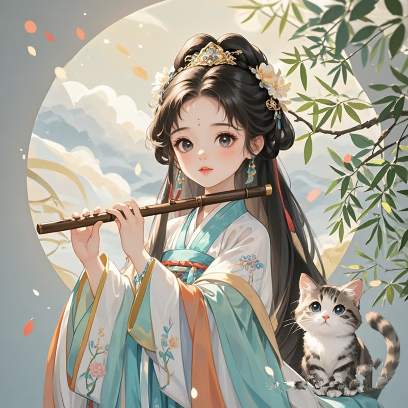 东方淮竹古风绿竹笛横笛成人儿童初学者男女古装汉服拍照道具乐器