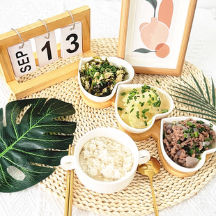 幼儿园餐食美食食谱拍照道具竹托盘日历摄影背景布小物件儿童拍摄