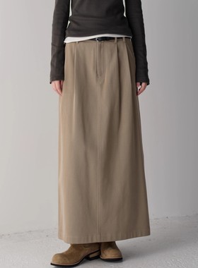 facade pattern半身裙女2025秋冬季新款韩版高腰显瘦中长款A字裙