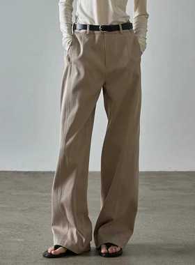 FACADE PATTERN 休闲裤女2025秋冬新款高腰显瘦直筒裤女阔腿长裤