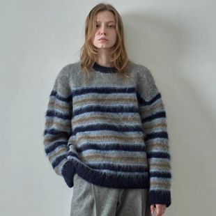 FACADE PATTERN 条纹毛衣女2025秋冬新款小众极简高级感针织衫女