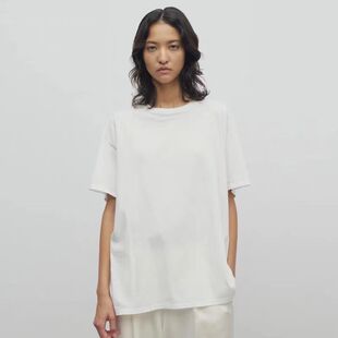 短袖T恤女2025夏季新款nothing written极简宽松纯色休闲圆领上衣