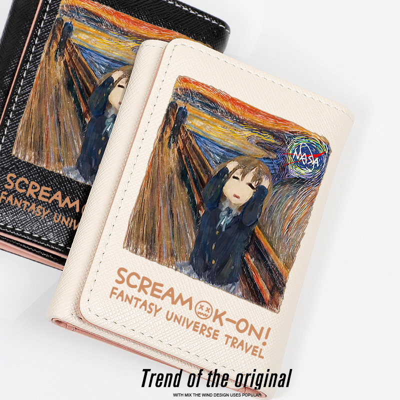 轻音少女联名呐喊周边 平泽唯 大学生钱包女短款小巧初中生高中生