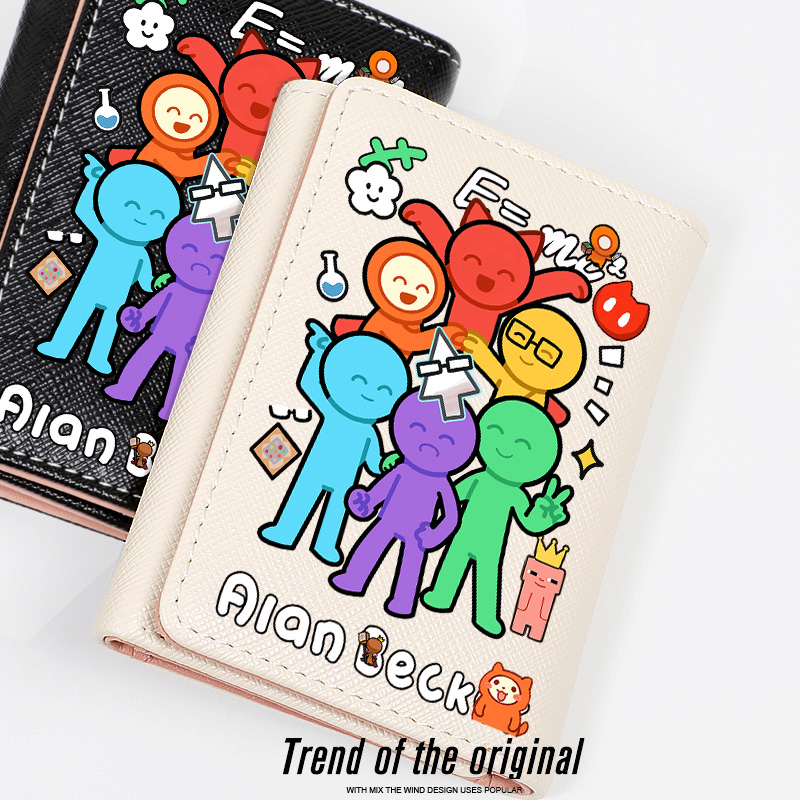 AB柴火柴人可爱卡通钱包卡包短款