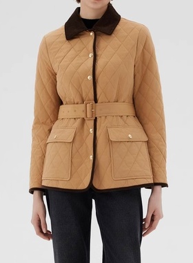 复古菱格轻薄棉服2025冬季新款通勤休闲棉衣短外套女QD82508