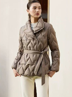 2025秋冬新款优雅气质咖绿色棉服加棉加厚外套冬季QD85111