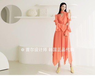 Nzill 法式 dint韩国代购 明星款 中长高腰气质连衣裙女 2021春季 Van