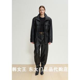PU皮裤 时尚 绑带束脚两穿款 长裤 2024秋冬装 BLOSSOM韩国代购 女款