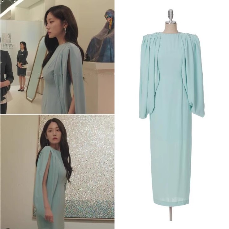 DINT韩国代购2025春款女装 韩剧现在拨打的电话韩材利连衣裙D9476