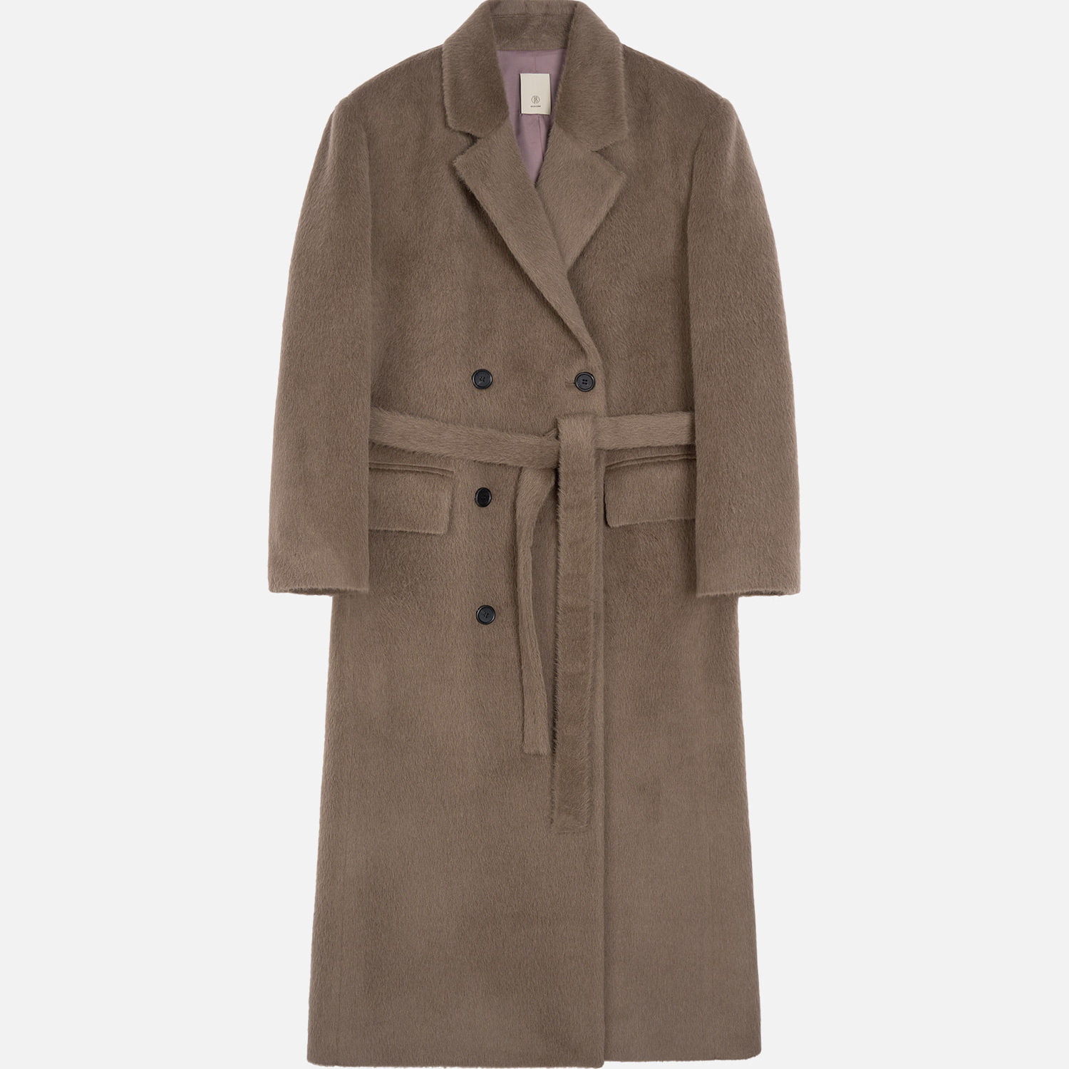 BLOSSOM韩国代购2025秋冬装 70%驼毛30%羊毛长款双排扣系带外套女