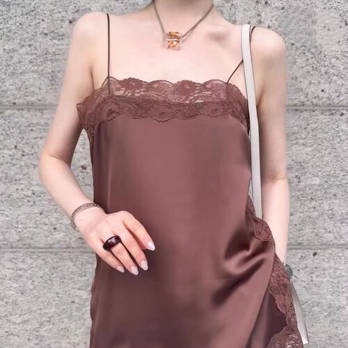 HELDER韩国代购2026年春装 东大门蕾丝细肩带吊带背心外穿内搭女