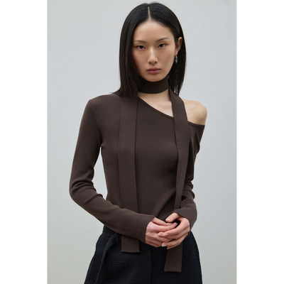 BLOSSOM韩国代购2026年春装腰带露肩长袖针织衫+针织裤长裤套装女