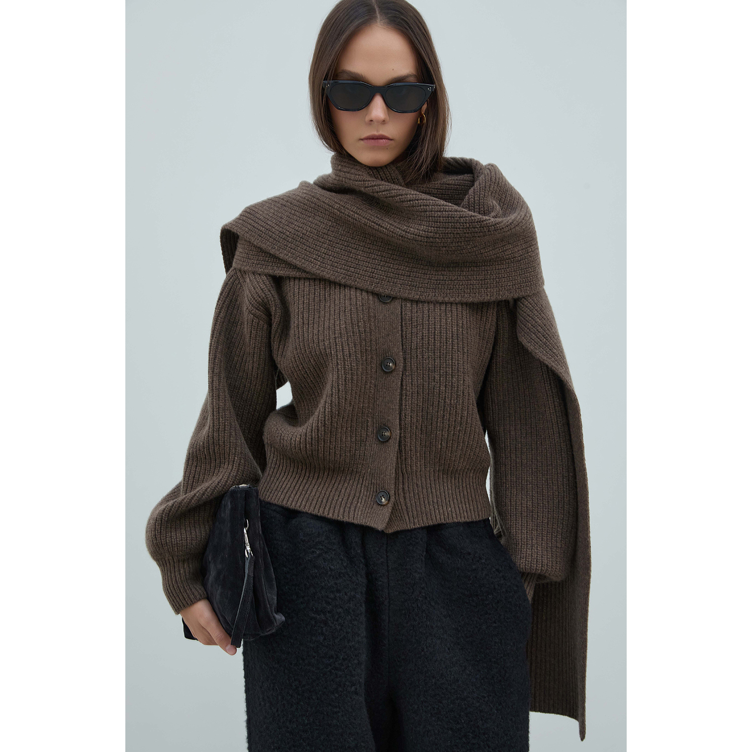 BLOSSOM韩国代2025秋冬装 时尚正反两穿款宽松长袖羊毛针织衫毛衣