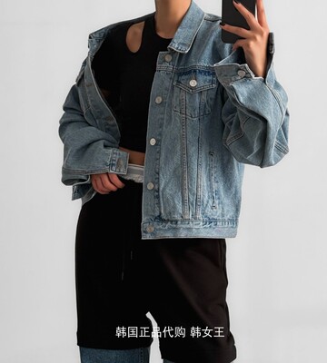 牛仔外套夹克垫肩长袖韩国