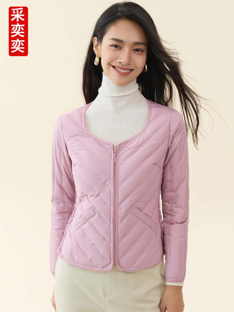 羽绒内胆女修身轻薄学生配大衣低无领保暖内搭打底内穿马甲羽绒服