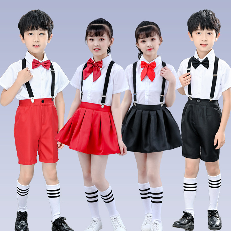 六一儿童演出服男童背带裤礼服小学生合唱女童主持人朗诵表演服装