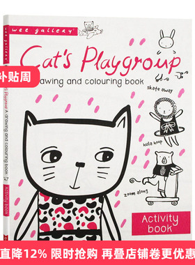 小猫的游戏组 启蒙涂画互动书 Cat's Playgroup A drawing and colouring book 英文原版绘本 英文版儿童英语启蒙读物 进口书籍