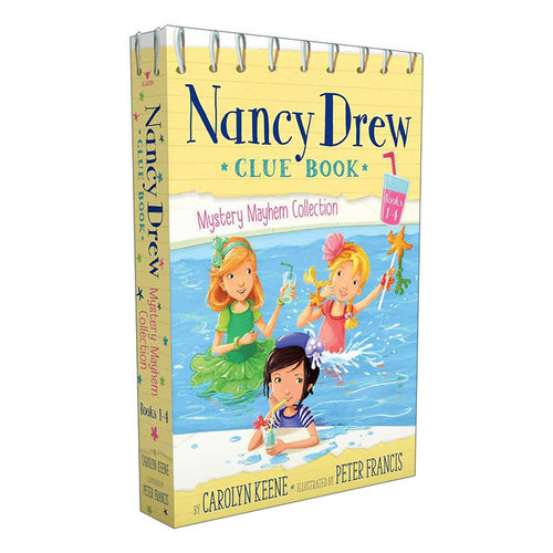 英文原版 Nancy Drew Clue Book Mystery Mayhem Collection Books 1-4 少女妙探南希德鲁 谜团线索收集书 1-4册 盒装 英文版
