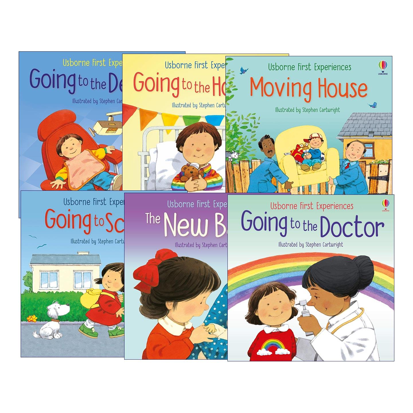 英文原版 Usborne First Experiences 儿童初体验系列6册 尤斯伯恩认知绘本 看医生 去医院 看牙医 搬家 英文版 进口英语原版书籍