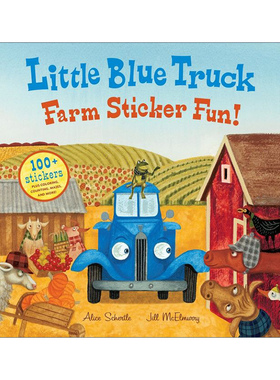 英文原版 Little Blue Truck Farm Sticker Fun! 蓝色小卡车农场 含贴纸 进口原版英文书籍