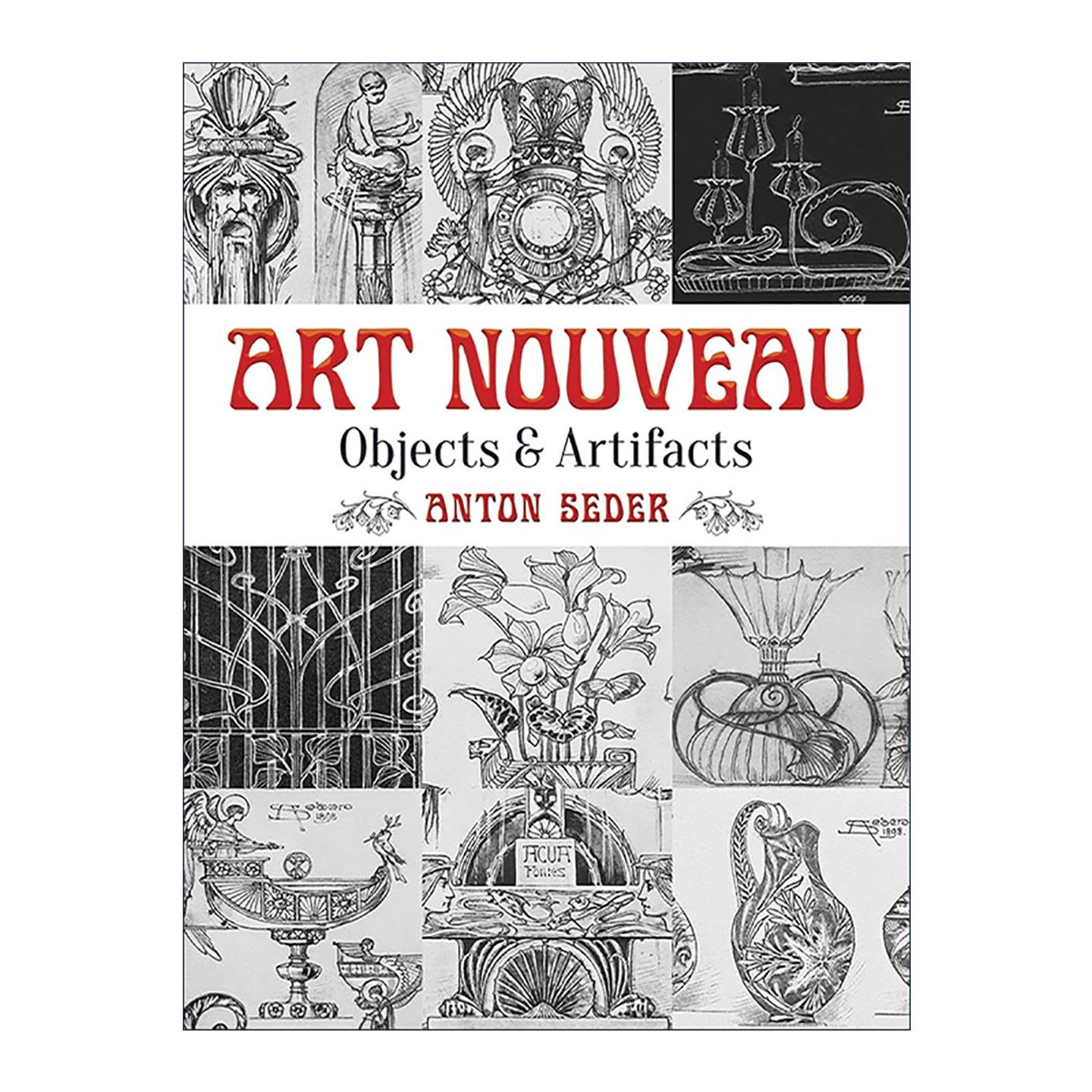 英文原版 Art Nouveau 新艺术风格工艺品手绘图案集 金属器皿插画无版权素材 装饰设计 Anton Seder 英文版 进口英语原版书籍