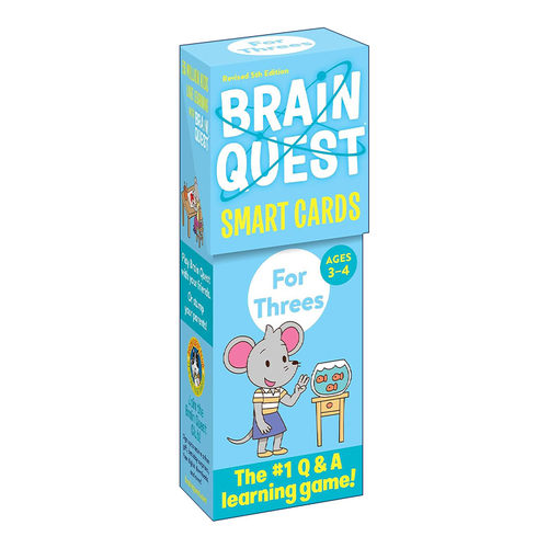 英文原版 Brain Quest For Threes Smart Cards 大脑任务智力开发卡 3-4岁 新版 英文版 进口英语原版书籍