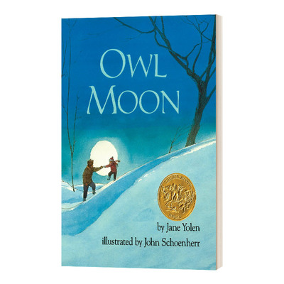 月下看猫头鹰英文原版绘本