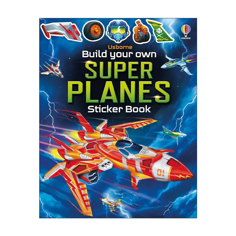 英文原版 Usborne Build Your Own Super Planes 超级飞机贴纸书 尤斯伯恩儿童早教启蒙认知益智游戏 英文版 进口英语原版书籍