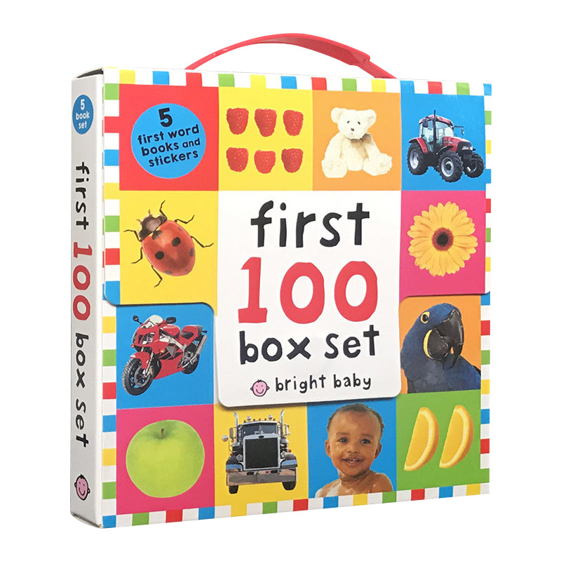英文原版 First 100 Pb Box Set 5 Books 儿童英语词入门汇启蒙5册盒装+5贴纸 英文版 进口英语原版书籍