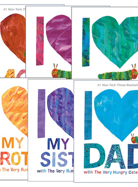 英文原版 I Love ... with The Very Hungry Caterpillar系列6册 好饿的毛毛虫 儿童精装绘本 Eric Carle艾瑞卡尔爷爷 英文版 进口