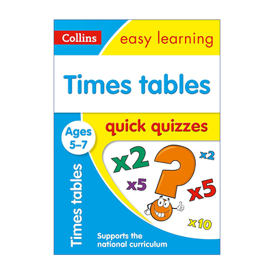 英文原版 Collins Easy Learning KS1 — TIMES TABLES QUICK QUIZZES AGES 5-7乘法表快速小测试5-7岁 英文版 进口英语原版书籍