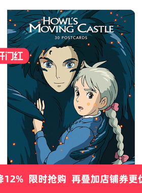 英文原版 Howl's Moving Castle 30 Postcards 哈尔的移动城堡 30张明信片 吉卜力工作室 英文版 进口英语原版书籍
